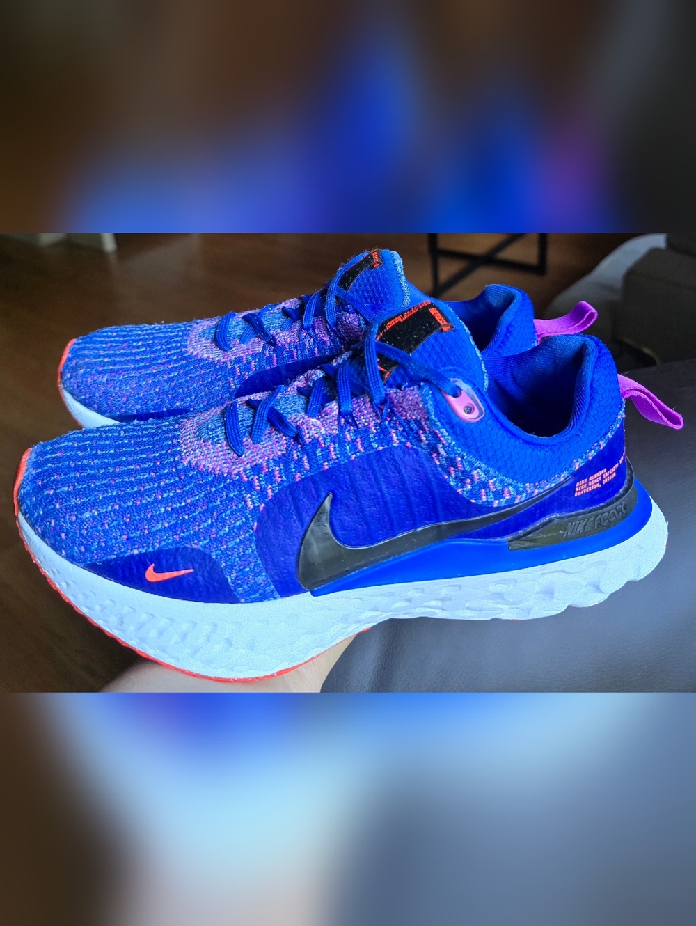 Sz 8.5 Women's NIKE REACT INFINITY RUN FLYKNIT 3 'Racer Blue Crimson'